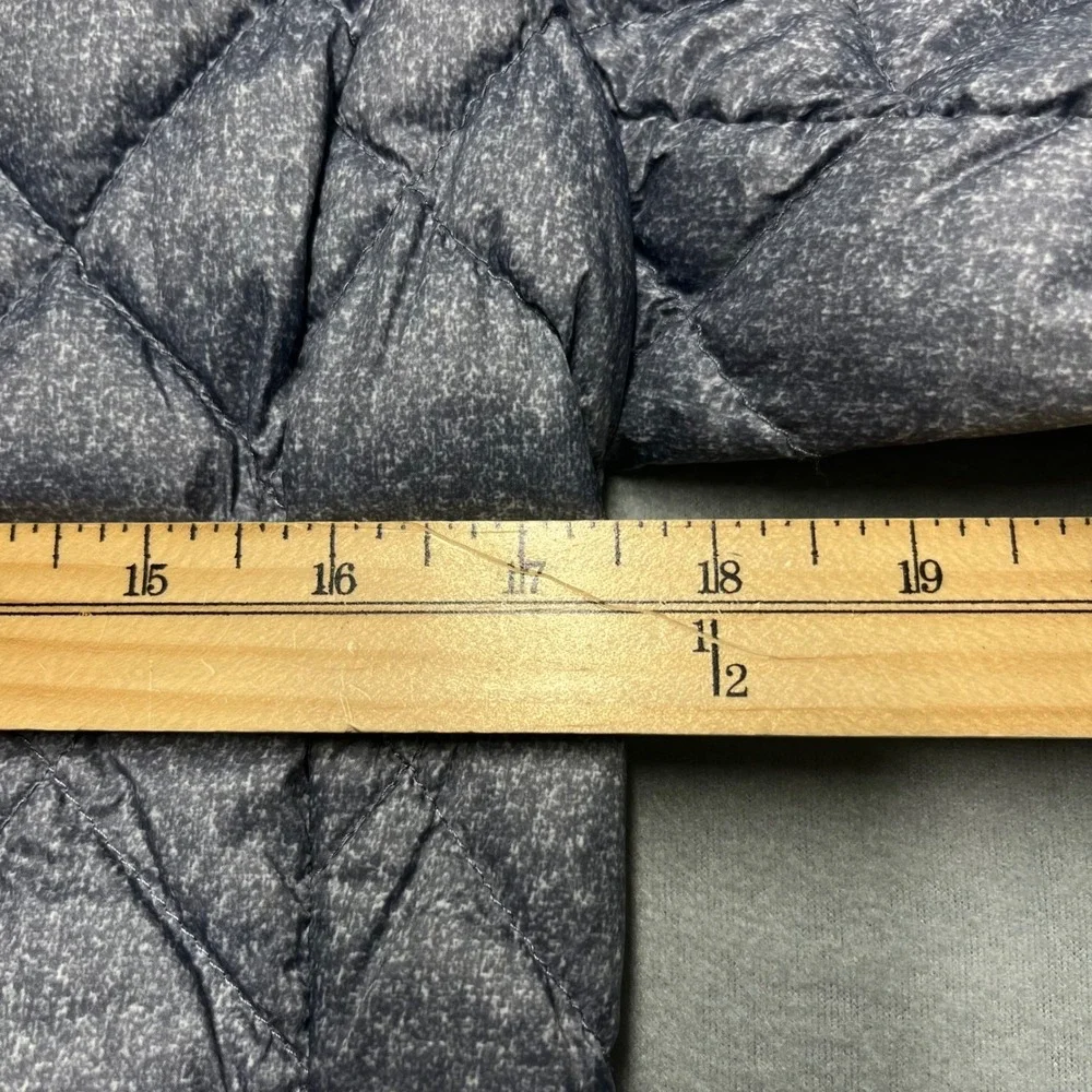 Women's Small Gray Sparkle Quilted Down Puffer Jacket‎ Full Zip Pockets